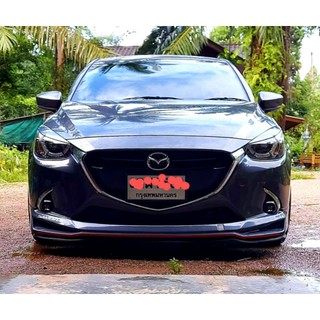 คิ้วไฟหน้า MAZDA2 สีเทา ( คิ้วไฟ ครอบไฟ ไฟหน้า Mazda 2 SkyActiv มาสด้า2 ปี 2015-2019 เทาดำ )