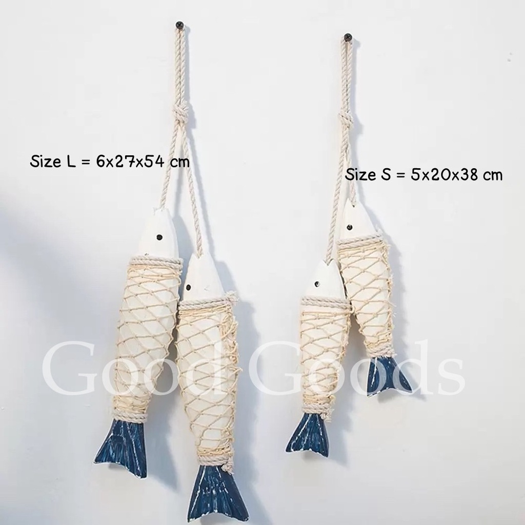 พวงปลาแขวน 1 พวง 1 คู่ ปลาไม้ ปลาแขวนตกแต่ง ปลาตกแต่งแนวทะเล ของตกแต่งบ้าน ของแต่งบ้านแนวทะเล