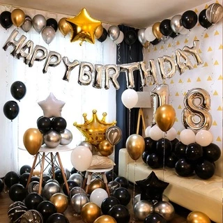 🔥ส่งด่วน🔥 Set ลูกโป่งวันเกิด (แถมกระบอกสูบลูกโป่ง) set Happy Birthday balloon ตกแต่งงานปาร์ตี้ ปาร์ตี้วันเกิด meitely