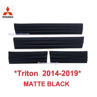 ชายบันไดประตู สคัพเพลท Mitsubishi Triton 2014 2015 - 2019 มิตซูบิชิ ไทรทัน สีดำด้าน 4 ประตู คิ้วกันรอยขอบประตู ชายบันได