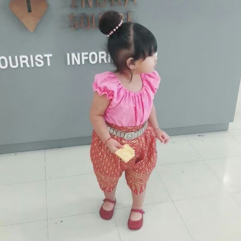 ชุดไทยเด็กหญิง2--8ขวบ ชุดไทยผ้าลูกไม้ใส่ไปโรงเรียน - รูปที่ 2