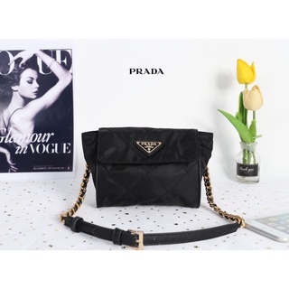 ❤️ Prada Metal chain Quilted Waist Pouch