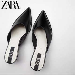 รองเท้ามีส้น ZARA ของเเท้ หนังหัวเเหลม พร้อมส่ง 39 ดำ