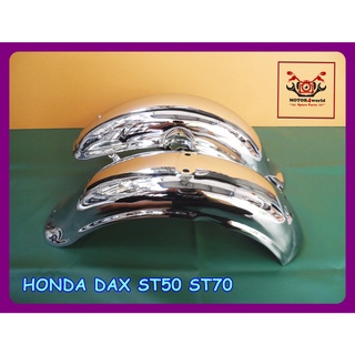 HONDA DAX ST50 ST70 FRONT &amp; REAR MUDGUARD "CHROME" SET "NEW" // ชุดบังโคลนหน้าหลัง สีชุบ งานใหม่ ตัวแพง สินค้าคุณภาพดี