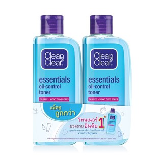 [แพ็คคู่] Clean & Clear Essentials Oil Control Toner คลีนแอนด์เคลียร์ โทนเนอร์ เอสเซนเชี่ยล ออยล์ คอนโทรล 100 มล. x 2