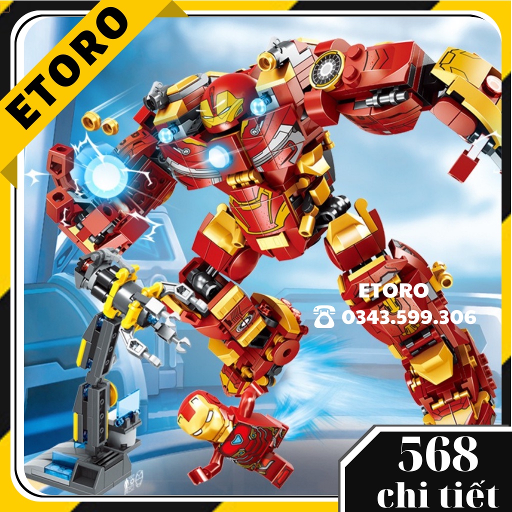 [LEGO Box 568 รายละเอียด ] LEGO Ironman Giant Iron Man Puzzle Toy Superman หุ ่ นยนต ์ ที ่ สวยงามรุ ่ นสําหรับเด ็ ก