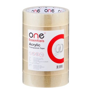 เทปใส แกน3นิ้ว 24.มม.x36หลา (แพ็ค6ม้วน) สีใส ONE Transparent core tape 3 inch 24.mm.x36y (pack 6 rolls), clear color ONE