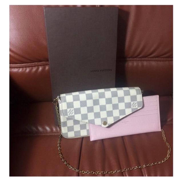 Louis vuitton Felicie Azur with Gold Chain ปี2017 | Shopee Thailand