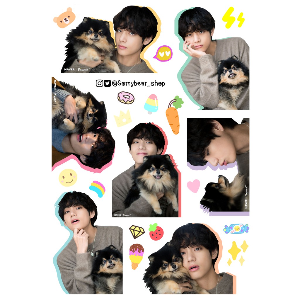 Taehyung & Yeontan Sticker Die-Cut  สติ๊กเกอร์ Taehyung & Yeontan ไดคัท กันน้ำ/เรซิ่น