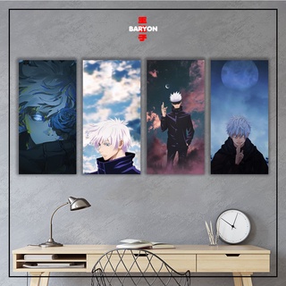 โปสเตอร์ไม้ ลายอนิเมะ Baryon GOJO SATORU JUJUTSU KAISEN ขนาด 10 X 20 ซม. สําหรับแขวนตกแต่งผนังห้องนอน