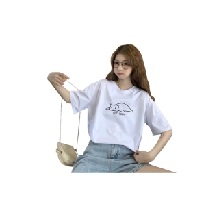 เสื้อยืด Oversize ผ้าCotton 100% แฟชั่นสไตล์เกาหลี T-Shirt โอเวอร์ไซส์ สกรีนลายสวยงาม พร้อมส่ง