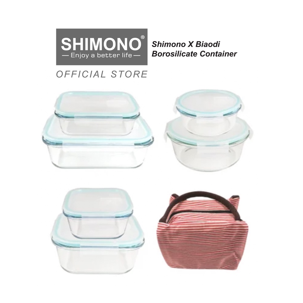 Shimono biaodi Borosilicate ชุดกล่องแก้ว 6 ชิ้น