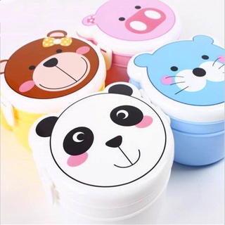 กล่องข้าวการ์ตูนสัตว์  2 ชั้นพร้อมช้อน ANIMAL CARTOON  2 SOCKETS WITH SPOON LUNCH BOX