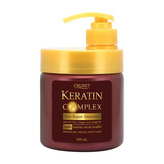 ครูเซ็ท เคราติน คอมเพล็กซ์ แฮร์ รีแพร์ ทรีทเม้นท์ ขนาด 500มล. Cruset Keratin Complex Hair Repair Treatment (สีน้ำตาล)