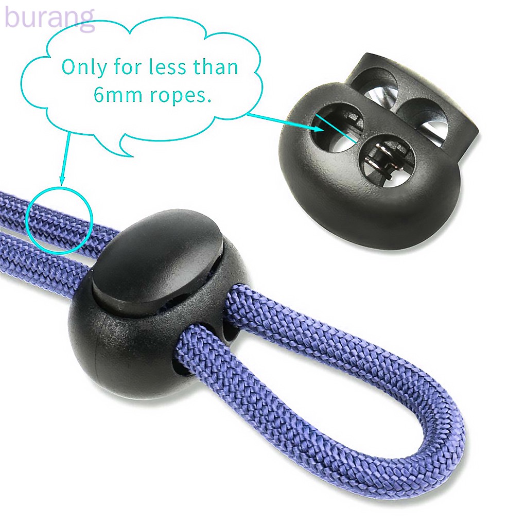 10 ชิ้นพลาสติกสายไฟ Stopper Dual หลุมเสื้อผ้ากางเกง DIY Crafting Toggle คลิปฤดูใบไม้ผลิ Clasp เชือกล็อค burang
