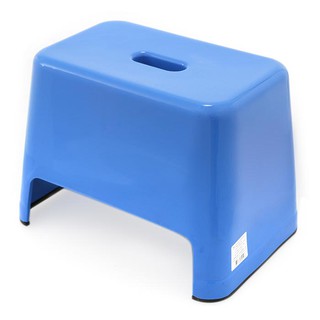 🔥ยอดนิยม!! เก้าอี้เหลี่ยมทรงเตี้ย สีน้ำเงิน Square Plastic Stool Blue Color