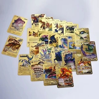 🃏COD🃏55 ชิ้น/กล่อง Pokemon Gold Foil Cards ภาษาอังกฤษ Trading Card Collection การ์ดโปเกม่อน