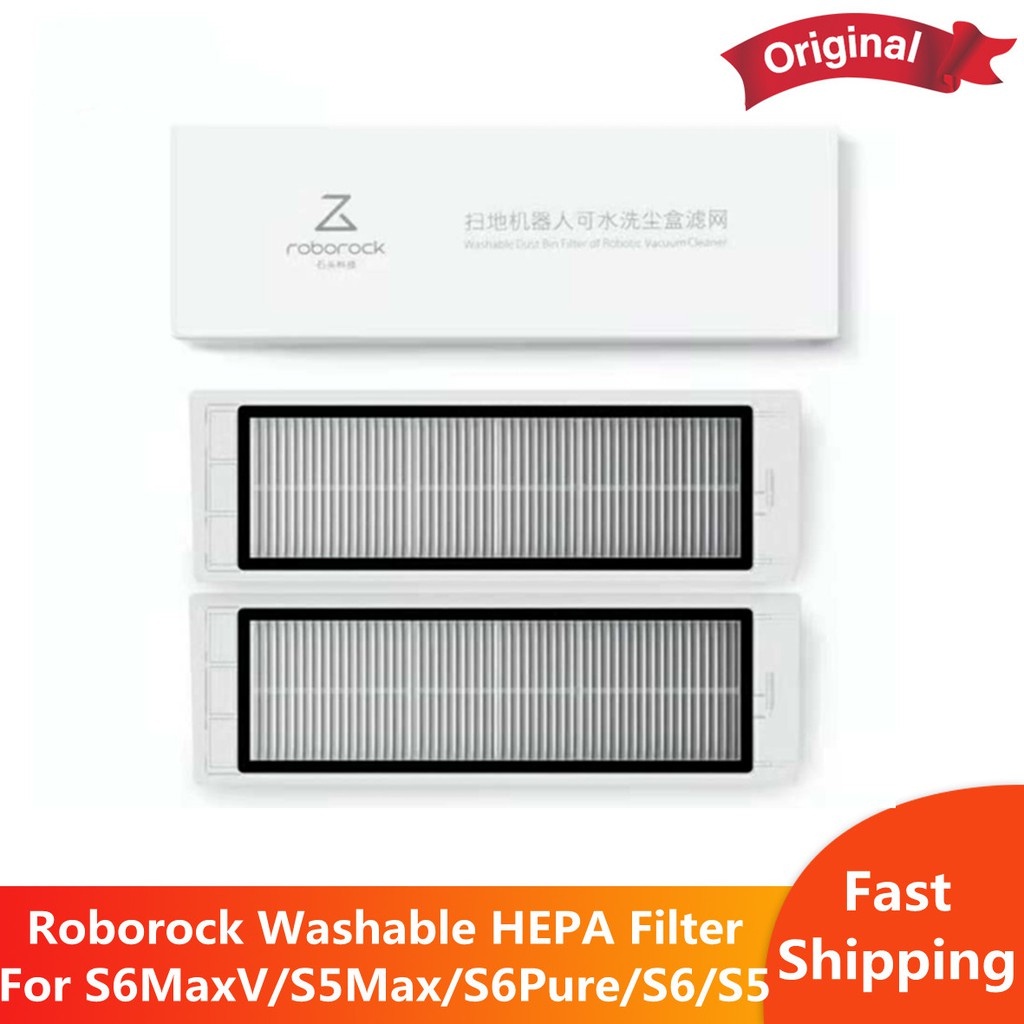 สําหรับ Roborock Washable HEPA Filter อุปกรณ์เสริมสําหรับ TFor Roborock S6 MaxV/S5 Max/S6 Pure/S5/S6