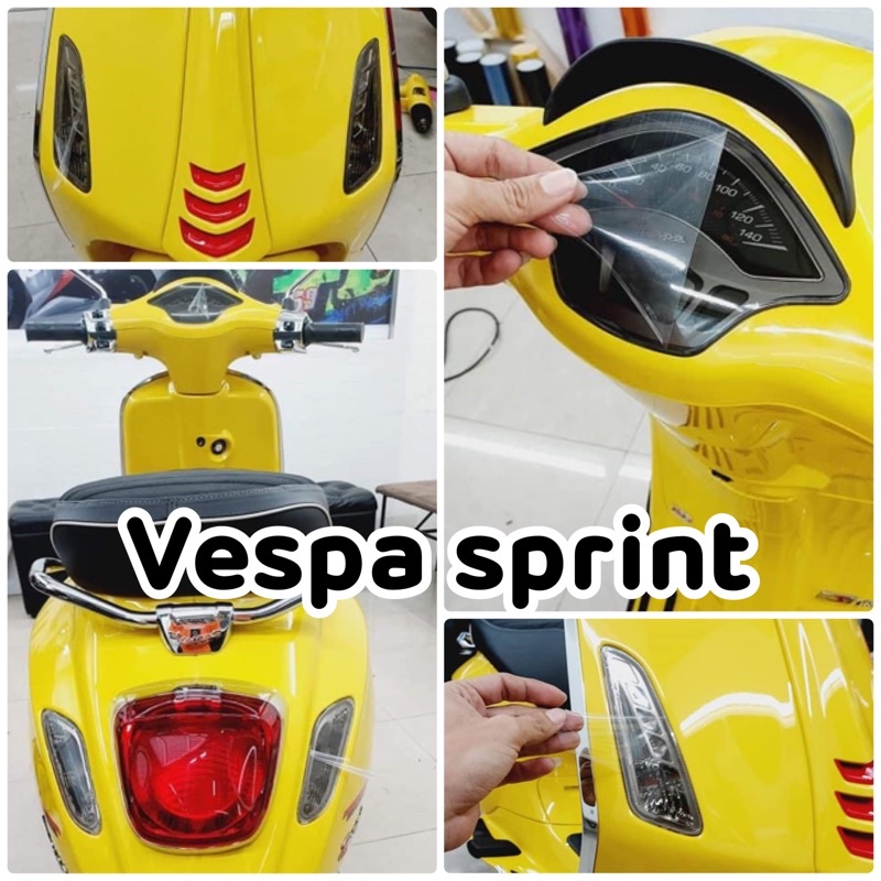 Vespa ฟิล์มกันรอยVespa sprint125-150 ปี2018-2023 Vespa (ไมล์+ไฟหน้า+ไฟเลี้ยว /ไฟท้าย) ราคา ถูกที่สุด ดีลบีเคเค