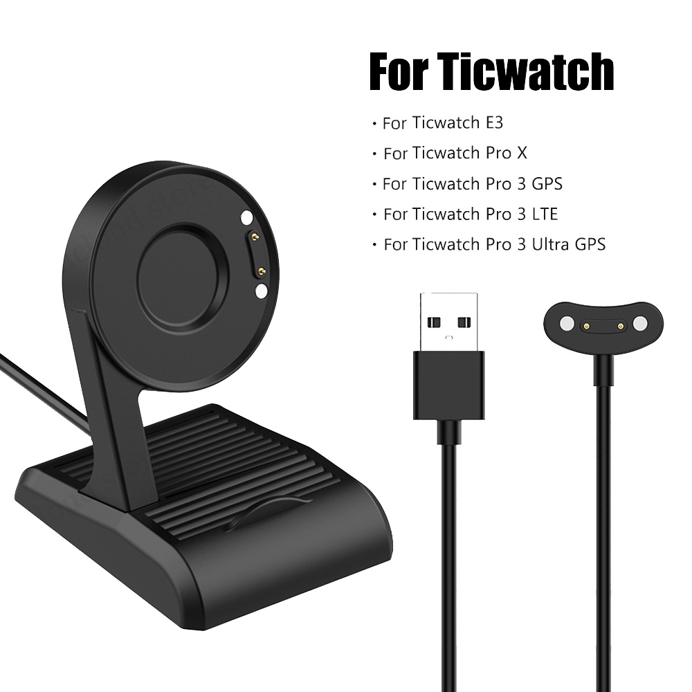 ใหม่ USB Charger Strand สําหรับ Ticwatch Pro 3 Ultra GPS E3 สายชาร์จ Dock Ticwatch Pro 3 GPS X LTE อ