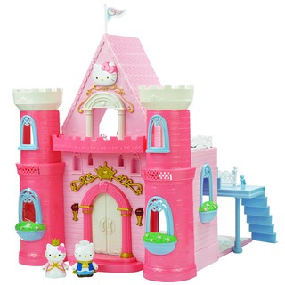 mega toys แท้ HELLO KITTY Hello Kitty KT Princess Castle Toy Warm House Girl Play House Ambulance Gift