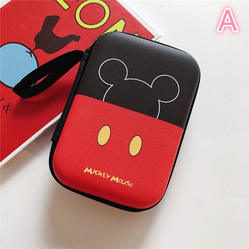 Disney Mickey Minnie กระเป๋าค์สําหรับเก็บหูฟัง สายชาร์จ Usb เหมาะกับการพกพา