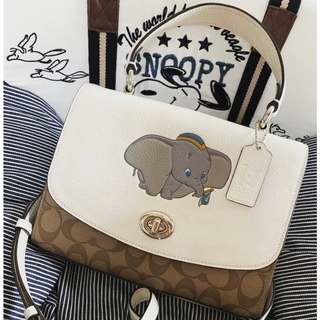 Coach  Disney X Tilly Top Handle In Signature with Dumbo /Light Khaki Multi Coated Canvas Satchel