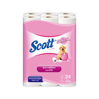 ✨ขายดี✨ สก๊อตต์ ซีเลคท์ กระดาษชำระความยาวมาตรฐาน แพ็ค 24 ม้วน Scott Select Toilet Regular x 24 Rolls