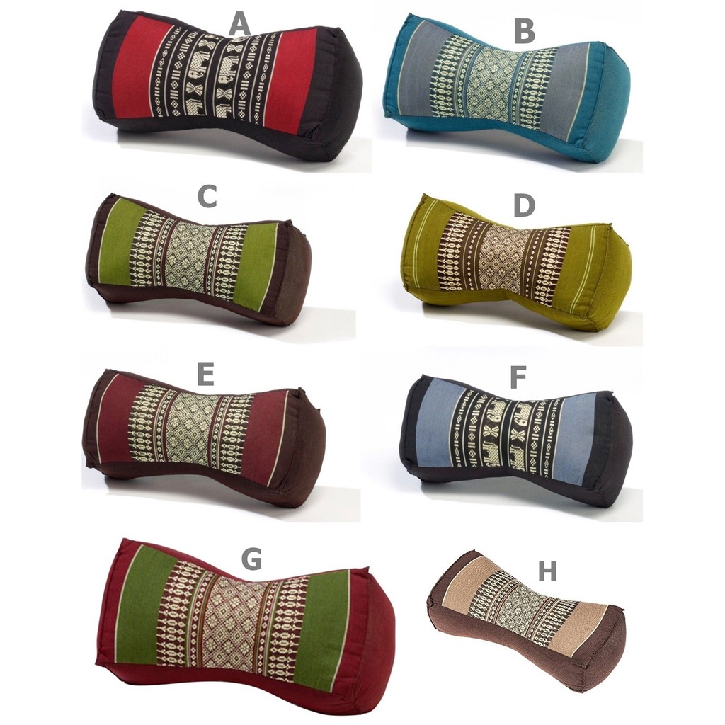 Thai Cushion Meditation Cotton Kapok100% Filled ฺBoned shape.MASSAGE YOGA CUSHION NECK PILLOW ORGANI