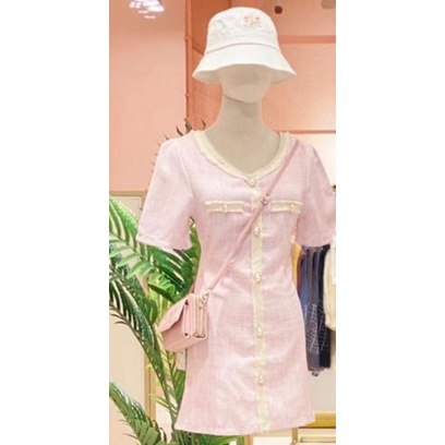 เดรสแบรนด์Pradopสีชมพูหวานๆ