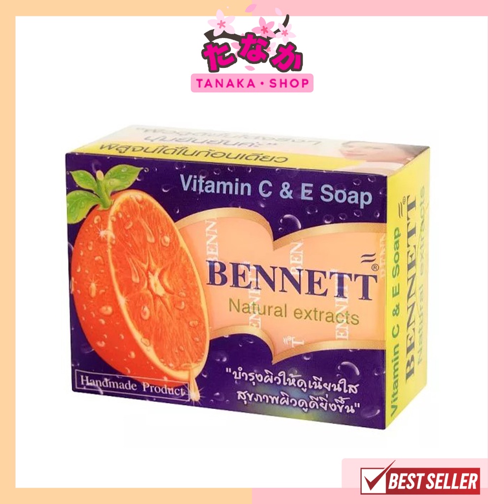 (1ก้อนส้ม) Bennett Vitamin C & E Soap : เบนเนท สบู่ วิตามิน อี สูตร เพิ่ม วิตามิน ซี