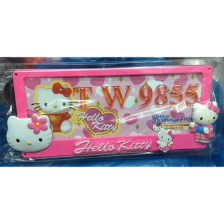 กรอบป้ายทะเบียนรถยนต์ ลายkitty พลาสติกABSสีชมพู ไม่กันน้ำ ขนาดมาตรฐาน