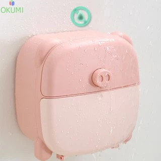 OKUMI_SHOP กล่องใส่ทิชชู กันน้ำ ติดผนังไม่ต้องเจาะ (K-406)