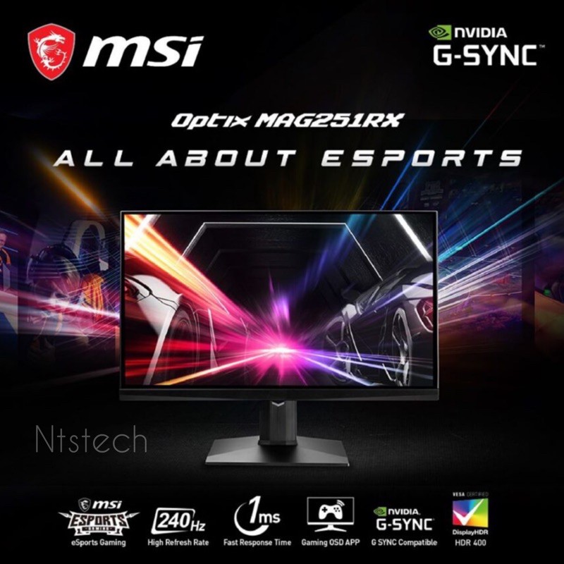 MONITOR (จอมอนิเตอร์) MSI OPTIX MAG251RX 24.5" IPS FHD 240Hz