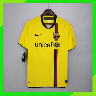 เสื้อกีฬาแขนสั้น ลายทีมชาติฟุตบอล Barcelona 08-09 ชุดเหย้า สไตล์เรโทร