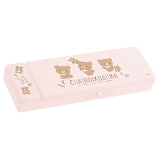 กล่องใส่เครื่องเขียน Rilakkuma - Chairoikoguma and Doll Pen Case แบบสีชมพู เป็นพลาสติก ขนาด 21.5 x 7 x 3 ซม.