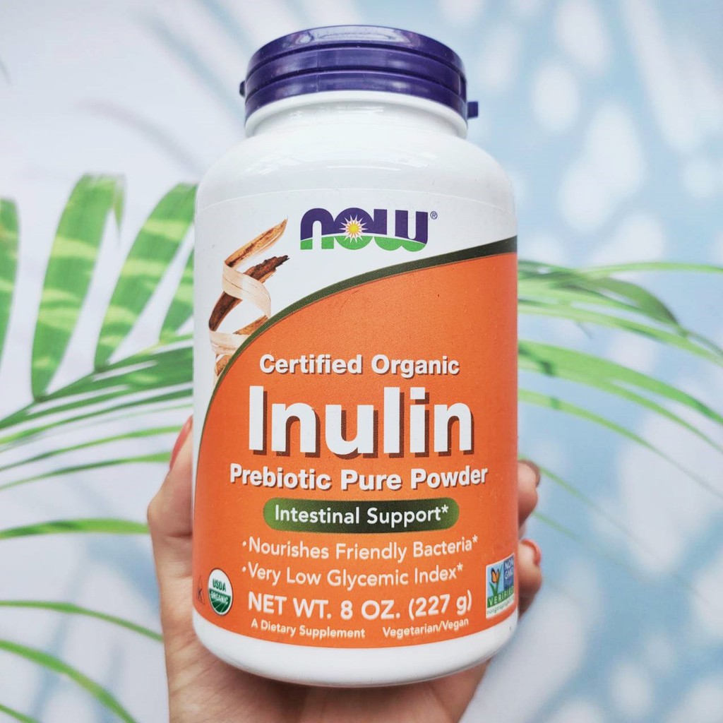 Certified Organic Inulin Pure Powder 227g, Kosher อินนูลินบริสุทธิ์ ชนิดผง (Now Foods) USDA Organic