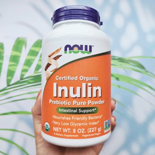 Certified Organic Inulin Pure Powder 227g, Kosher อินนูลินบริสุทธิ์ ชนิดผง (Now Foods) USDA Organic