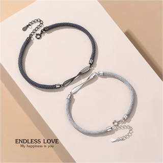 s925 Endless love bracelet2 สร้อยข้อมือคู่รักเงินแท้ Infinity  เรียบง่าย  ใส่สบาย เป็นมิตรกับผิว