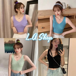 L.A Shop  พร้อมส่ง เสื้อกล้ามไหมพรมผ้าร่อง น่ารักสไตล์​เกาหลี​ "6928" -N