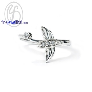 Finejewelthai-แหวนแมลงปอ-แหวนเพชร-เพชรสังเคราะห์-แหวนเงินแท้-Dragonfly-Diamond-CZ-Silver-Ring-R1442cz