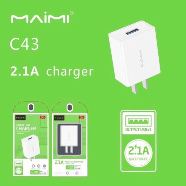 หัวชาร์จ Maimi รุ่น C-43 2.1A/1USB