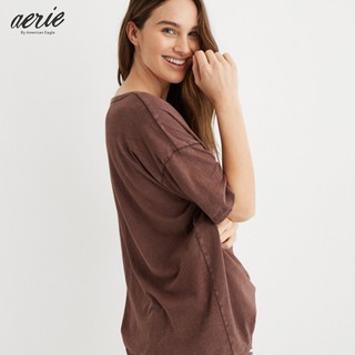 Aerie Boyfriend Voop Oversized T-Shirt เสื้อยืด ผู้หญิง โอเวอร์ไซส์ บอยเฟรนด์ (AAP 078-2085-217)