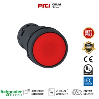 Schneider Harmony สวิตซ์ปุ่มกด XB7NA42 Monolithic push button, plastic, red, Ø22, spring return, unmarked, 1 NC