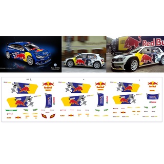 ดีคอลน้ำ RedBull wrc rally  dakar 4 หมึกรองขาว ติดชิ้นงานได้ทุกสี ติดรถHot Wheels /Majorette 1:64 Decal  water slide