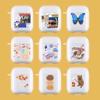 เคสTPUแข็ง ป้องกันได้ดีลายหมีน่ารัก  เหมาะสำหรับรุ่นAirpods1 / 2 / และ tws i12 / i11 / i9s / i13 / inpods12