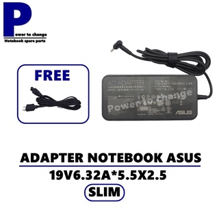 ADAPTER NOTEBOOK ASUS 19V6.32A*5.5X2.5 SLIM / สายชาร์จโน๊ตบุ๊ค เอซุส + แถมสายไฟ