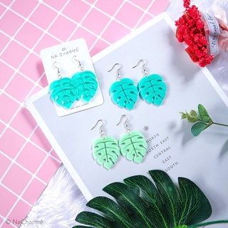 Earring Botanical มอนส์เตอร่า🍀 มีทั้งแบบหนีบและเจาะค่ะ🥰