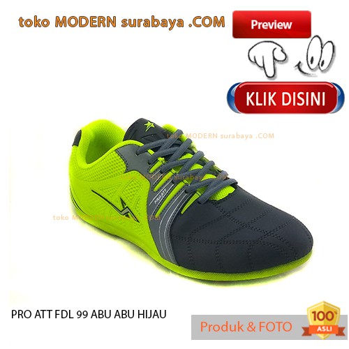 HIJAU PRO ATT FDL 99 GREY GREEN รองเท้ากีฬาฟุตซอลรองเท้าผ้าใบ