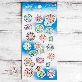 Summer Japan Seasonal Sticker Sheet | Summer Seal | Fireworks | Daiso Decoration